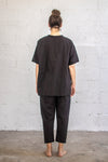 LINEN T-SHIRT  - black