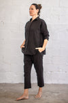 SEA LINEN SHIRT - black